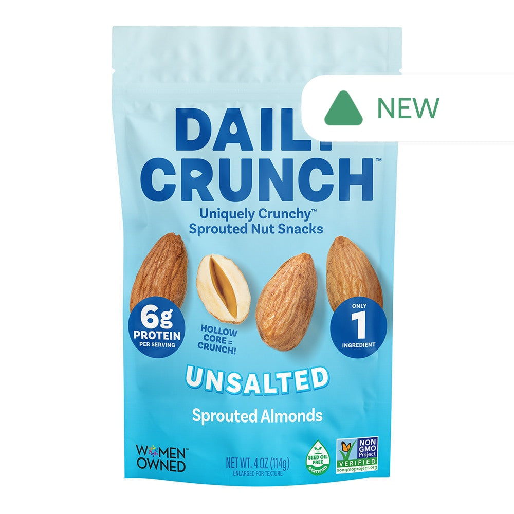 Wholesale Daily Crunch - Unsalted Og Sprouted Almonds - 4Oz- Bulk