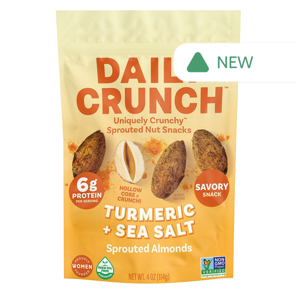 Wholesale Daily Crunch - Tumeric Sslt Sprouted Almonds - 4Oz- Bulk