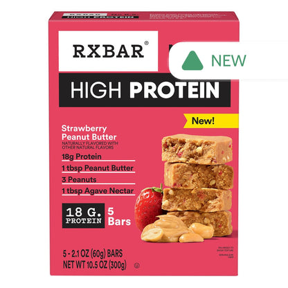 Wholesale Rx Bar - High Protein Peanut Butter Stwbrybar(5Ct) - 10.5Oz- Bulk