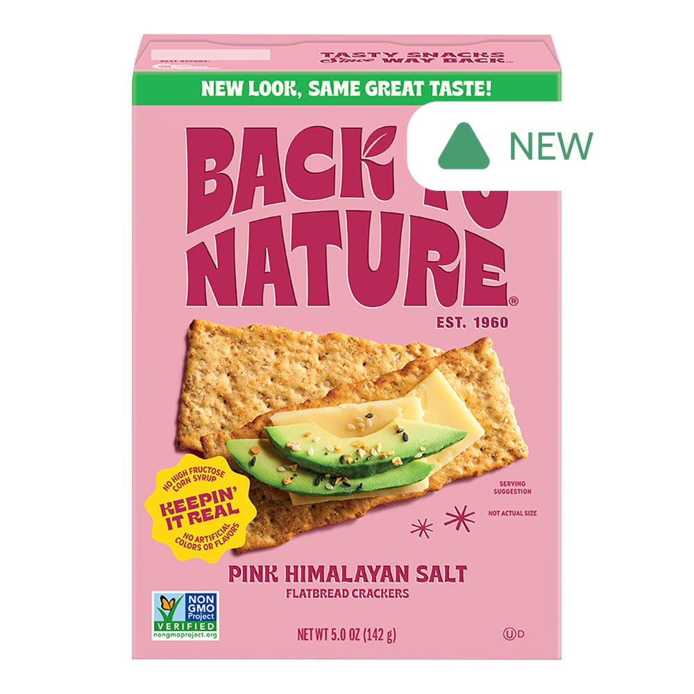 Wholesale Back To Nature Pink Himalayan Salt Flatbread Crackers 5 Oz Box- Bulk
