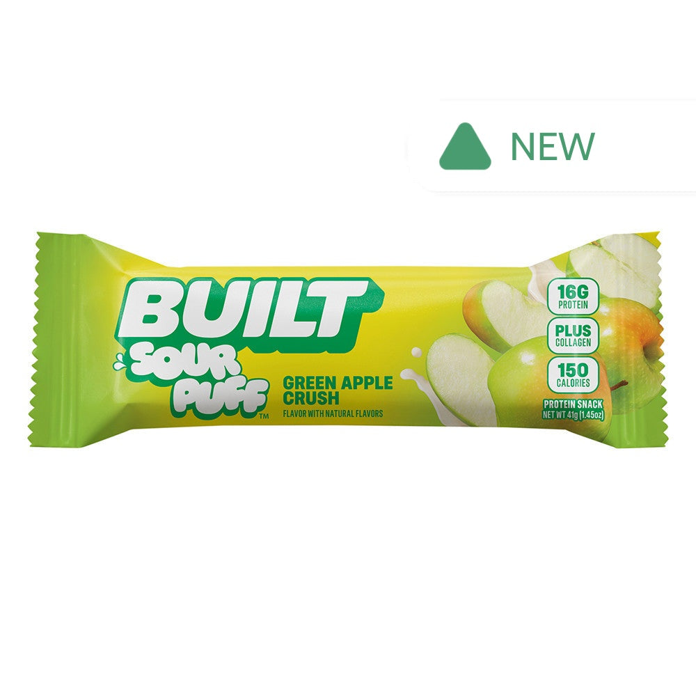 Wholesale Built - Puff Sour Protein Bar Grn Apl - 1.4Oz- Bulk