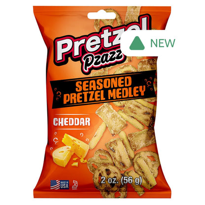 Wholesale Pretzel Pzazz Cheddar Seasoned Pretzel Medley 2 Oz Bag- Bulk