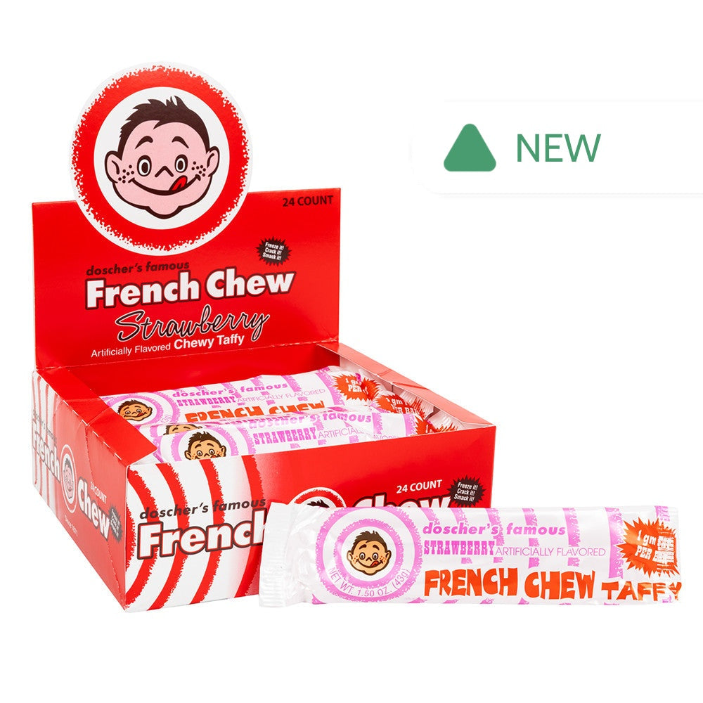 Wholesale French Chew Strawberry Taffy Bar 1.62 Oz- Bulk