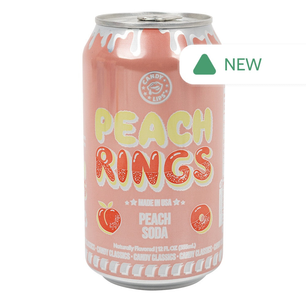Wholesale Candy Lips Peach Rings Peach Soda 12 Oz Can- Bulk