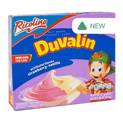Wholesale Ricolino Duvalin Bi Sabor Strawberry & Vanilla 9.36 Oz Box- Bulk