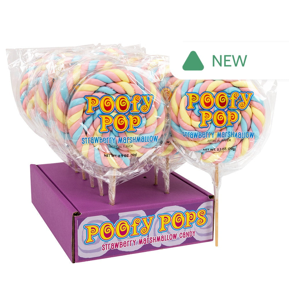 Wholesale Poofy Pop Strawberry Marshmallow Candy 2.5 Oz- Bulk