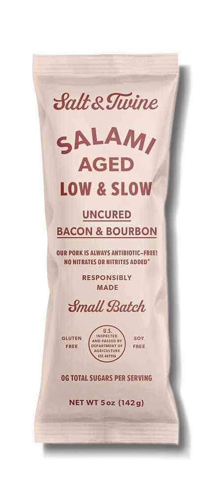 Wholesale Salt & Twine Uncured Bacon & Bourbon Salami 5 Oz- Bulk