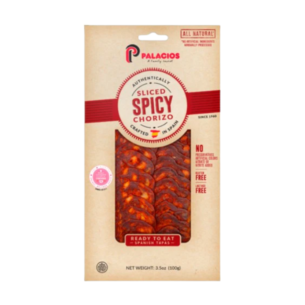 Wholesale Palacios Case Sliced Hot Chorizo- Bulk