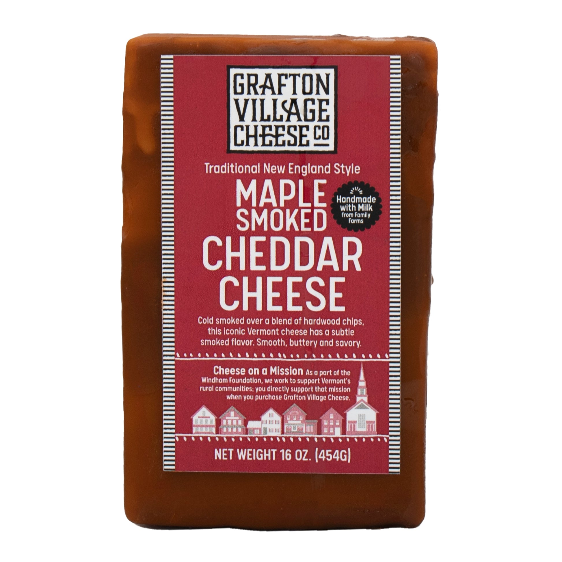 Wholesale Grafton Village Cheese Smoked Maple Vermont Cheddar Raw Cheese 1lb- Bulk