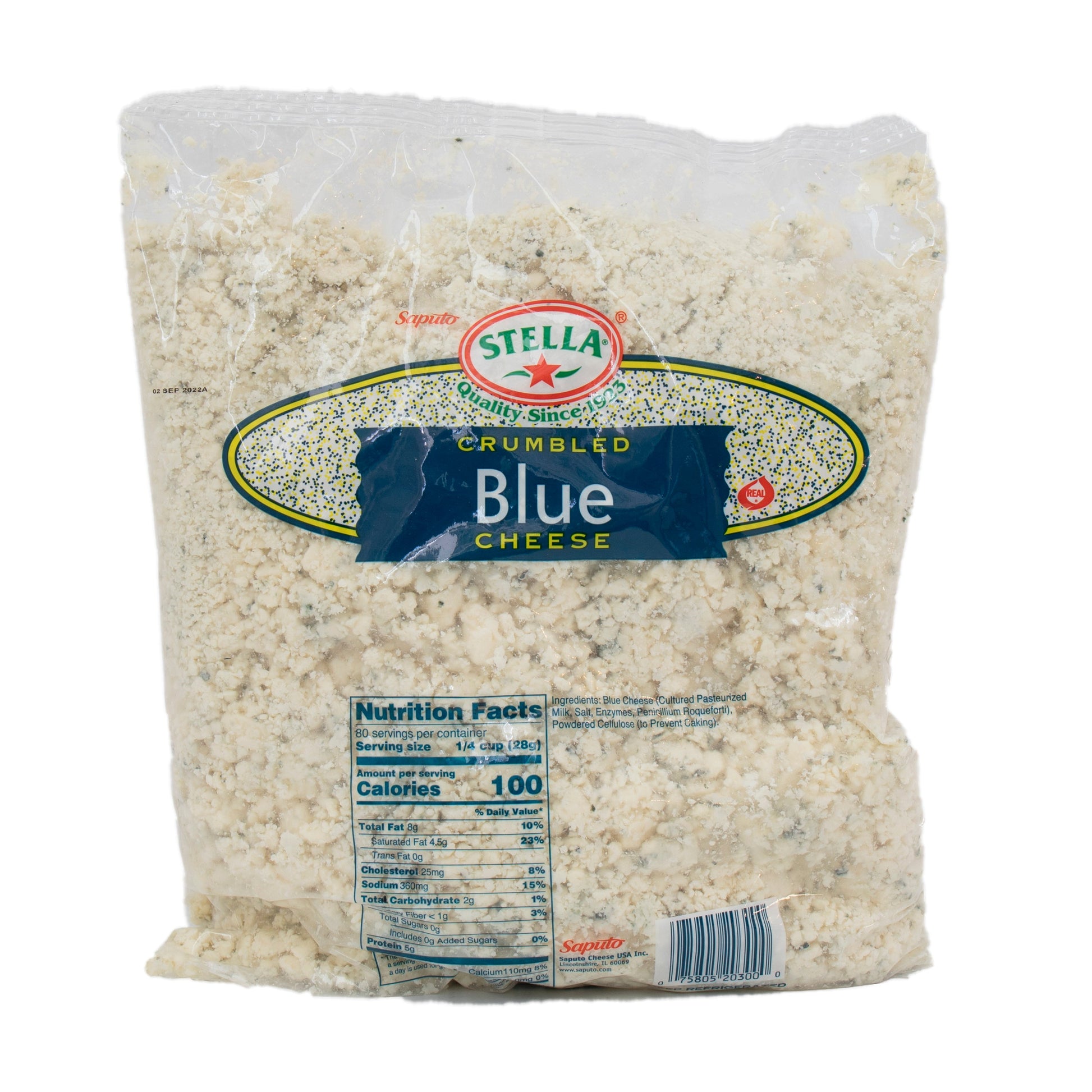 Wholesale Stella Blue Cheese Crumbles 5lb- Bulk