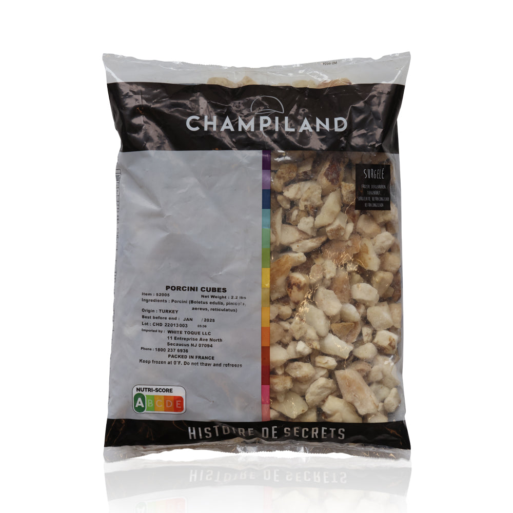 Wholesale White Toque Case Diced Porcini Mushroms- Bulk