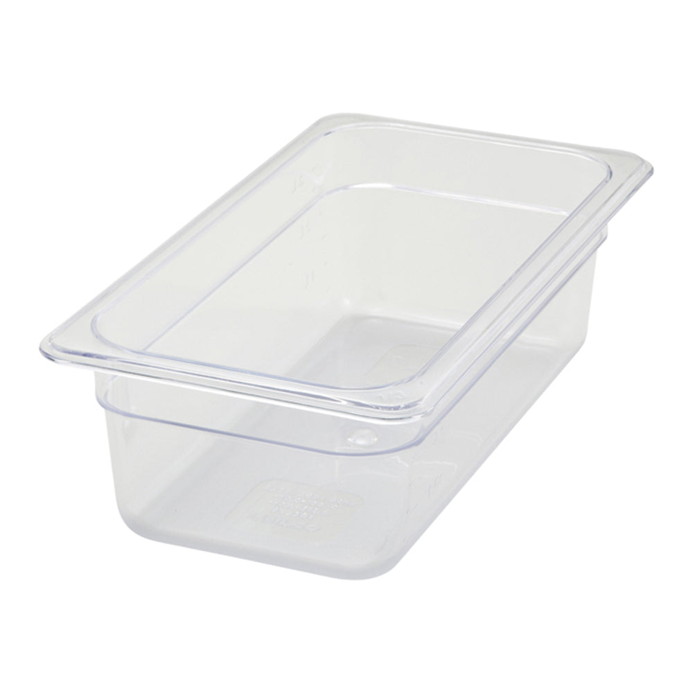 Wholesale Winco Case Clear Plastic Food Pan 1/3 Sized 4 Inch Deep- Bulk
