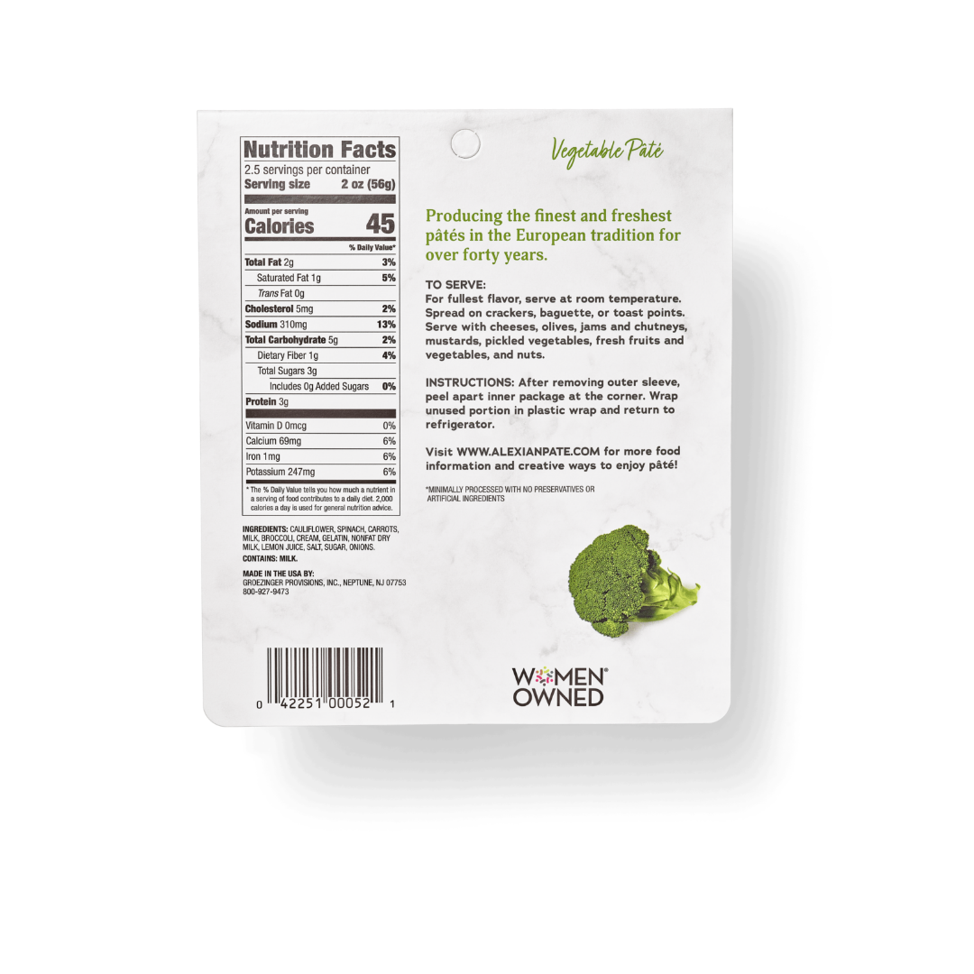 Wholesale Alexian Sliced Mixed Vegetable Pate- Bulk