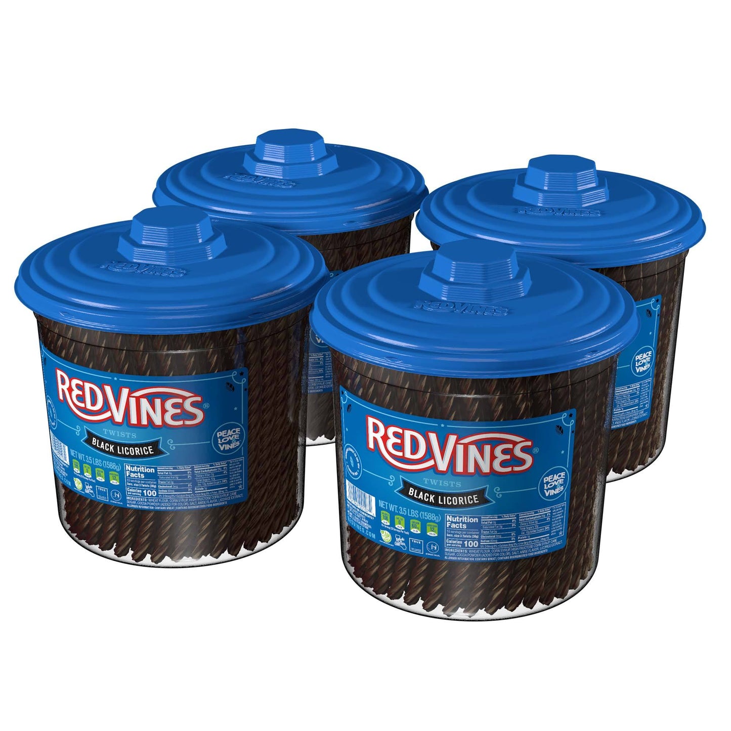 Wholesale Red Vines Chewy Black Licorice Twists 3.5lb Jar- Bulk