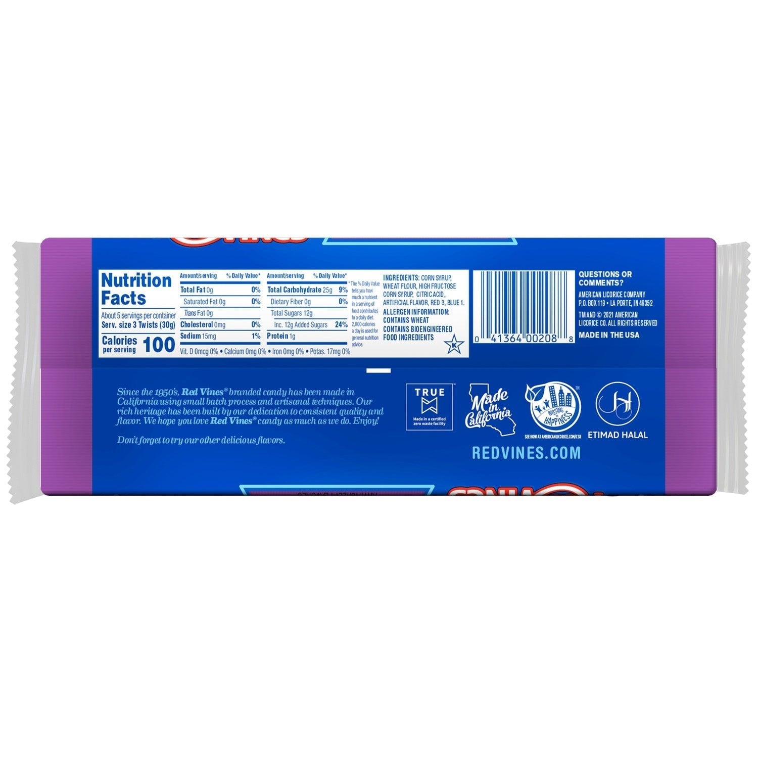 Wholesale Red Vines Chewy Grape Licorice Twists 5oz Tray- Bulk