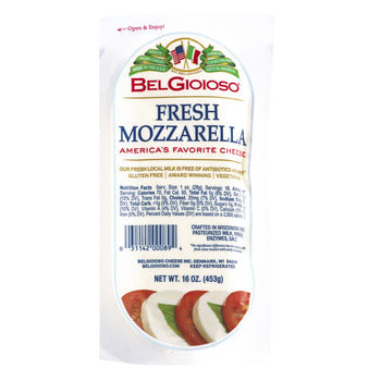 Wholesale Belgioioso Fresh Mozzarella Cheese Log 1lb- Bulk