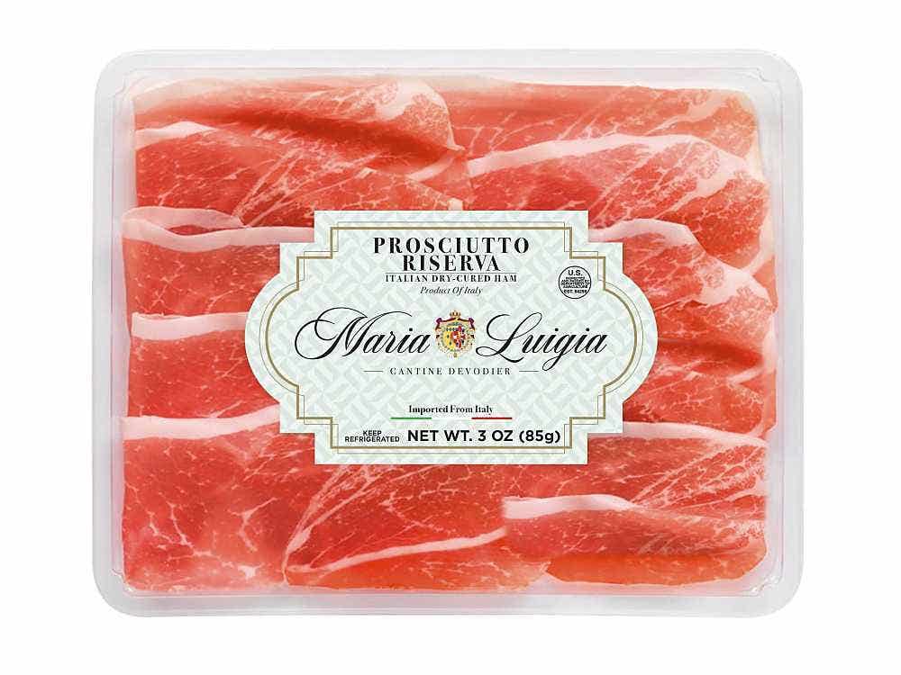 Wholesale Maria Luigia Prosciutto Riserva Sliced 3 Oz- Bulk