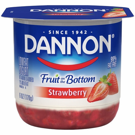 Wholesale Dannon Strawberry Fruit On The Bottom Yogurt | 5.3 oz- Bulk