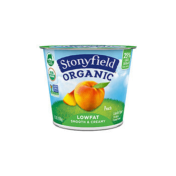 Wholesale Stonyfield Peach Low Fat Yogurt 5.3oz- Bulk