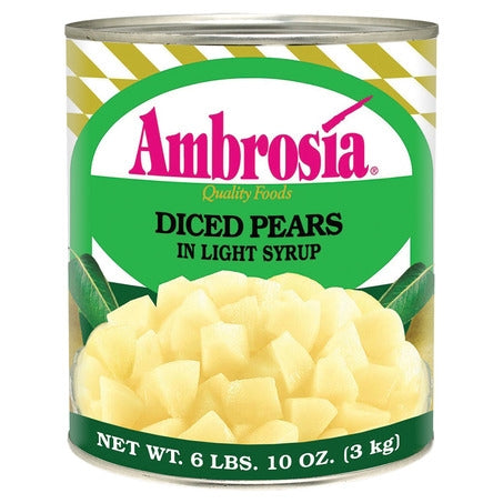 Wholesale Ambrosia Case Diced Pears In Light Syrup- Bulk