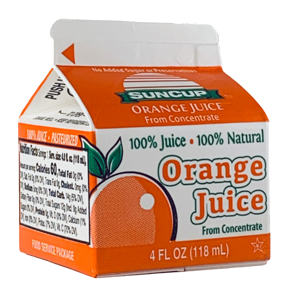 Wholesale Suncup 4Oz Orange Juice Carton | 4 oz carton- Bulk