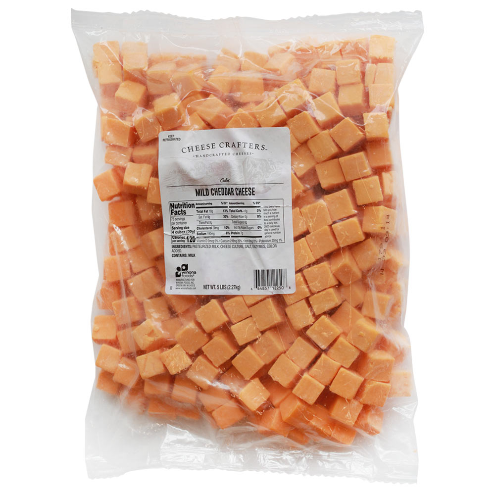 Wholesale BoxNCase Each Cheddar Cheese Cubes- Bulk
