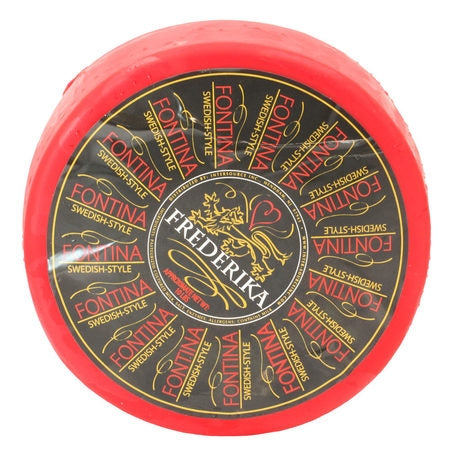 Wholesale Frederika Case Red Wax Fontina Cheese- Bulk