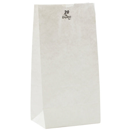 Wholesale Duro Case #20 White Paper Bag- Bulk
