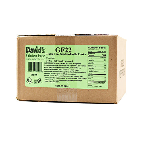 Wholesale David's Cookies Gluten Free Individually Wrapped Snickerdoodle Cookies 3oz- Bulk