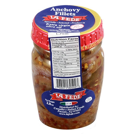 Wholesale La Fede Anchovy Hot Fillets | 2.8 oz- Bulk