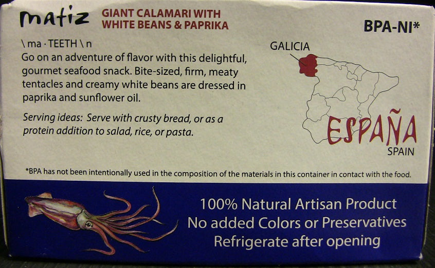 Wholesale Matiz Giant Calamari Wht Bean Pimen- Bulk