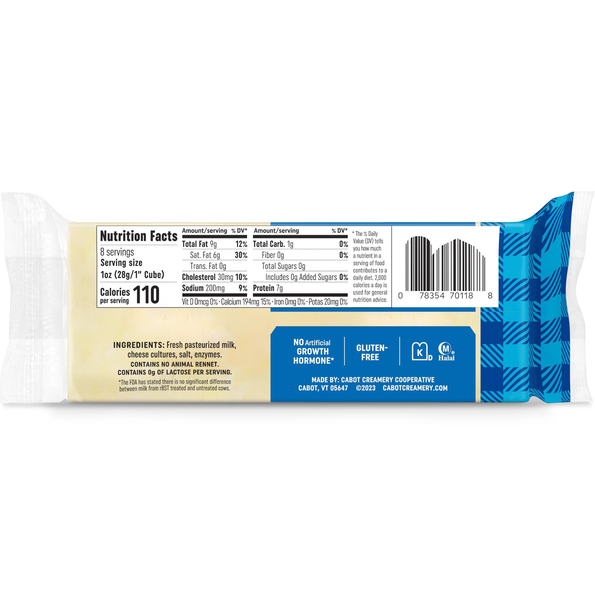 Wholesale Cabot Mild White Cheddar Bar- Bulk