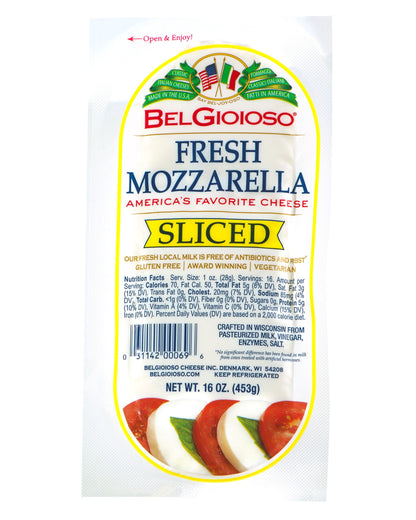 Wholesale Bel Gioioso Mozzarella Log Slices- Bulk