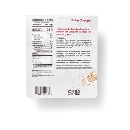 Wholesale Alexian Sliced Campagne Pate 5Oz- Bulk