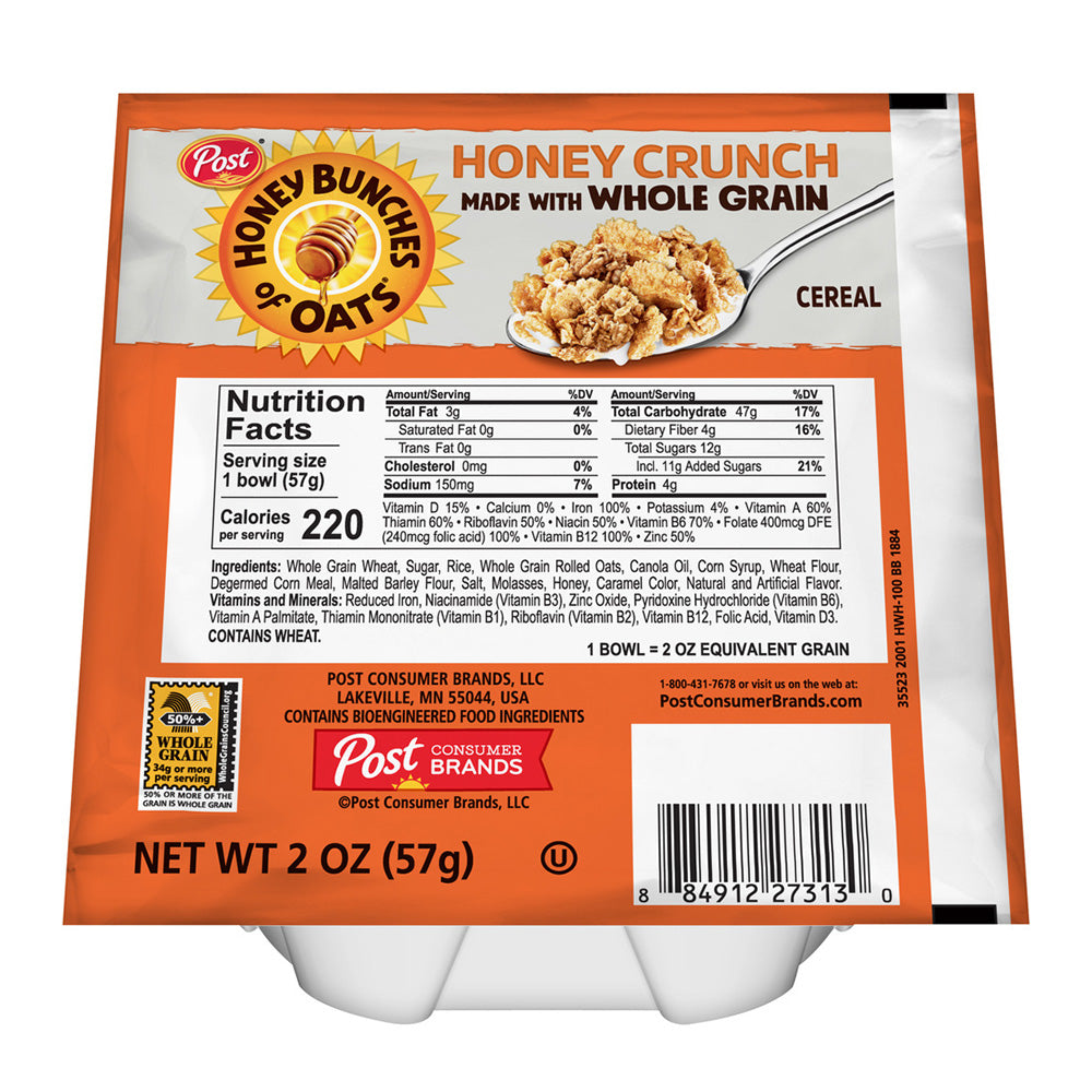 Wholesale Post Honey Bunches Of Oats Cereal Bowl | 2 oz- Bulk
