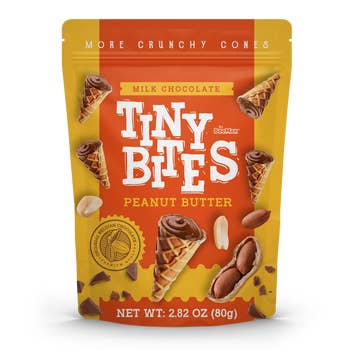 Wholesale BeeMax Tiny Bites Milk Chocolate Waffle Cones with Peanut Butter – 2.82 oz- Bulk