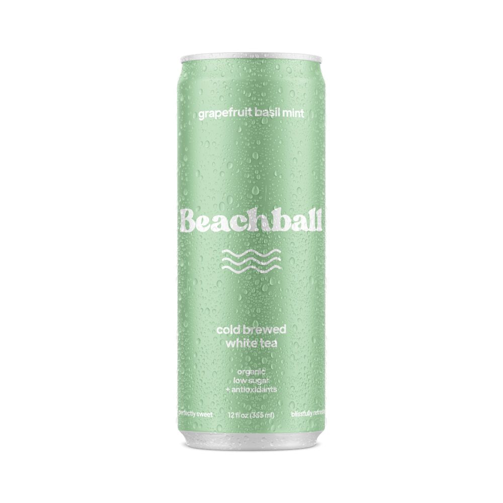 Wholesale Beach Ball Grapefruit, Basil & Mint Cold Brewed Tea | 12 oz can- Bulk