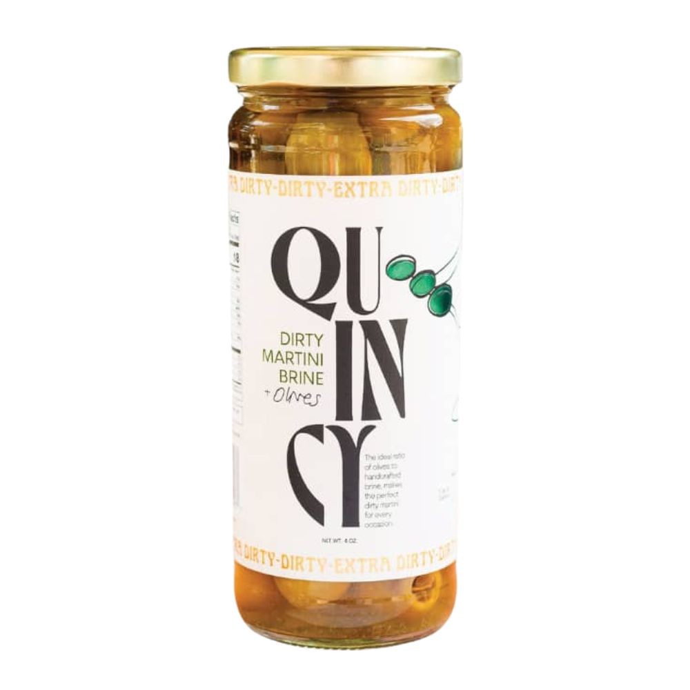Wholesale Quincy Case Dirty Martini Brine & Olives- Bulk
