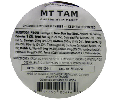 Wholesale Cowgirl Creamery Mt Tam Ew 7Oz- Bulk