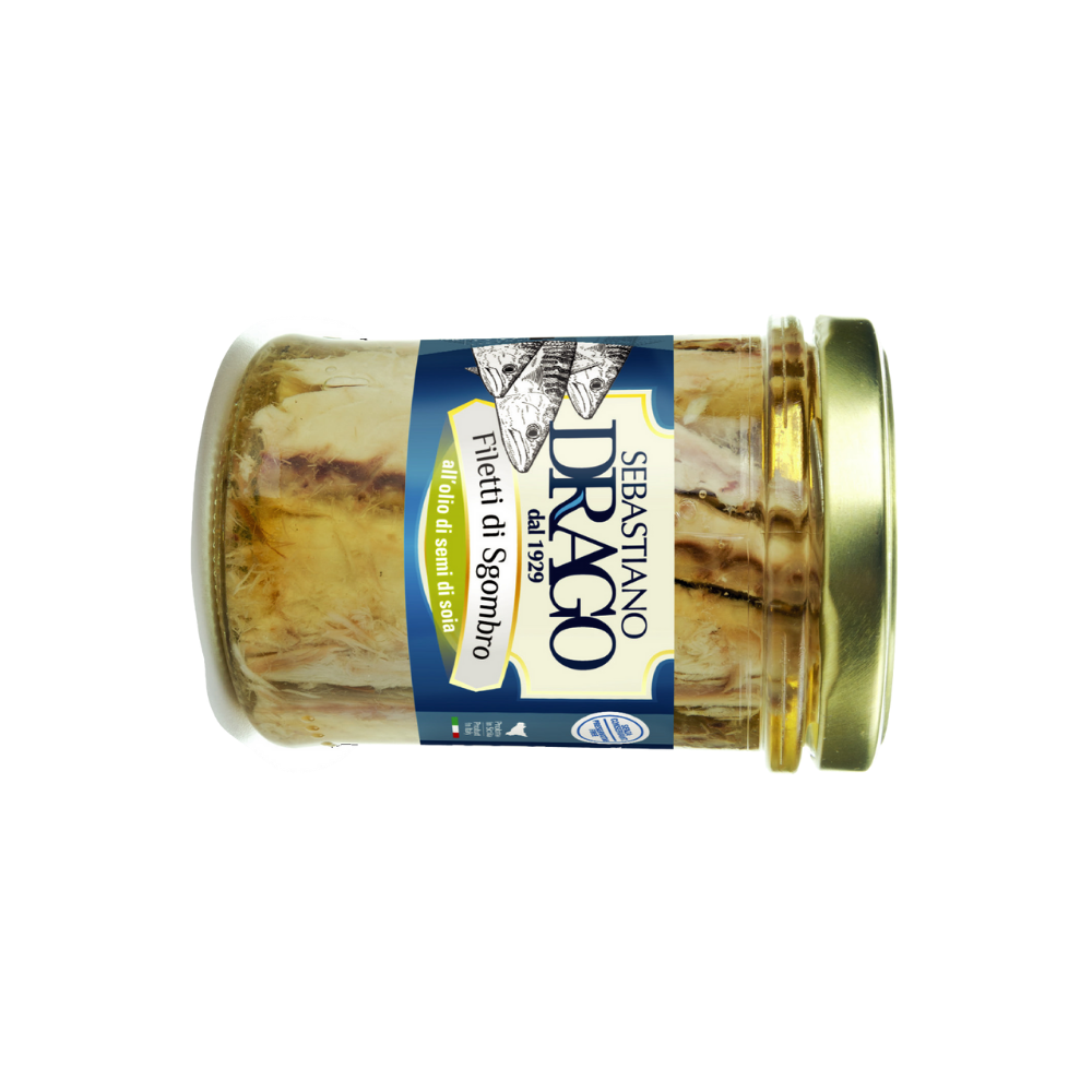 Wholesale Drago Mackerel Filet Jarred In Oil | 4.4 oz- Bulk