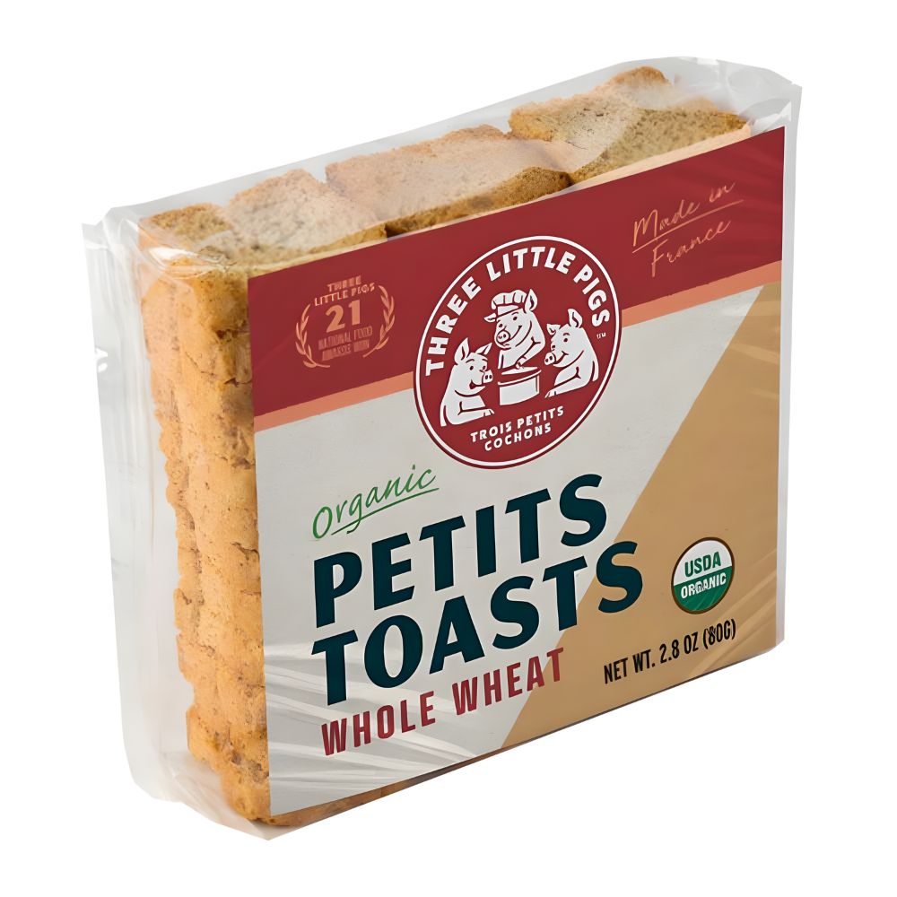 Wholesale Three Pigs Case Organic Whole Wheat Petits Toast- Bulk