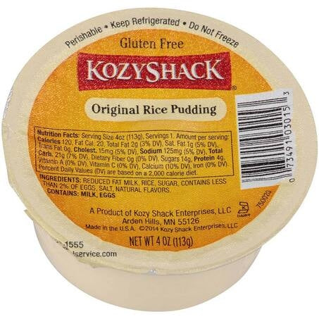 Wholesale Kozy Shack Each Rice Pudding- Bulk