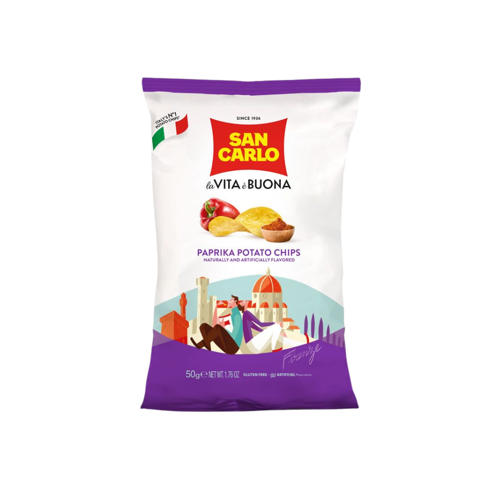 Wholesale San Carlo Case Paprika Flavored Potato Chips- Bulk