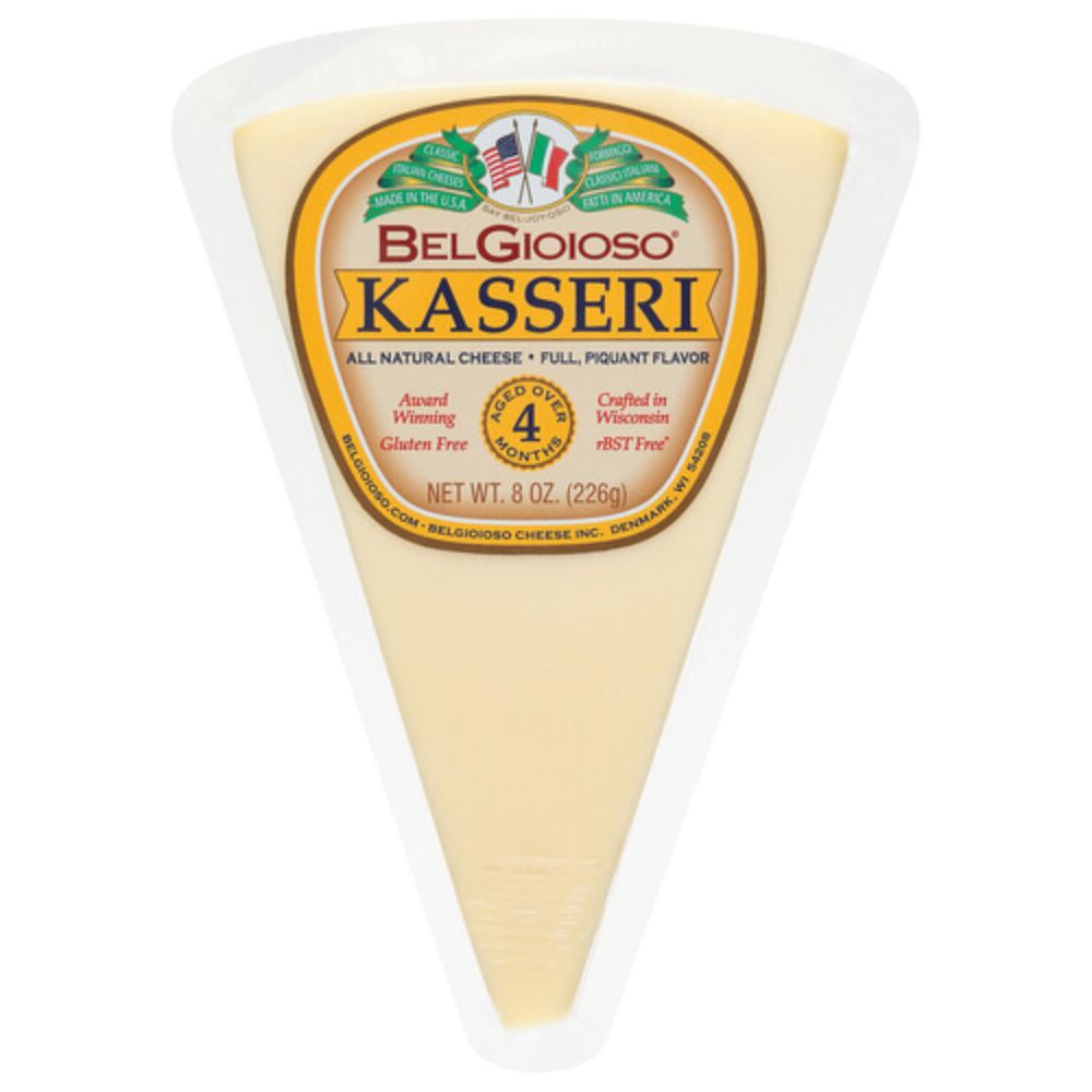 Wholesale Belgioioso Case Kasseri Cheese Wedges- Bulk