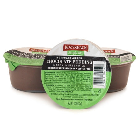 Wholesale Kozy Shack Case Chocolate Pudding No Sugar Added- Bulk