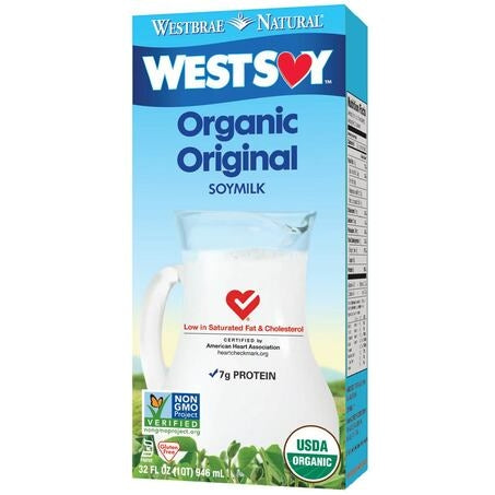 Wholesale Westsoy Organic Soy Milk Plain Aseptic | 32 oz- Bulk