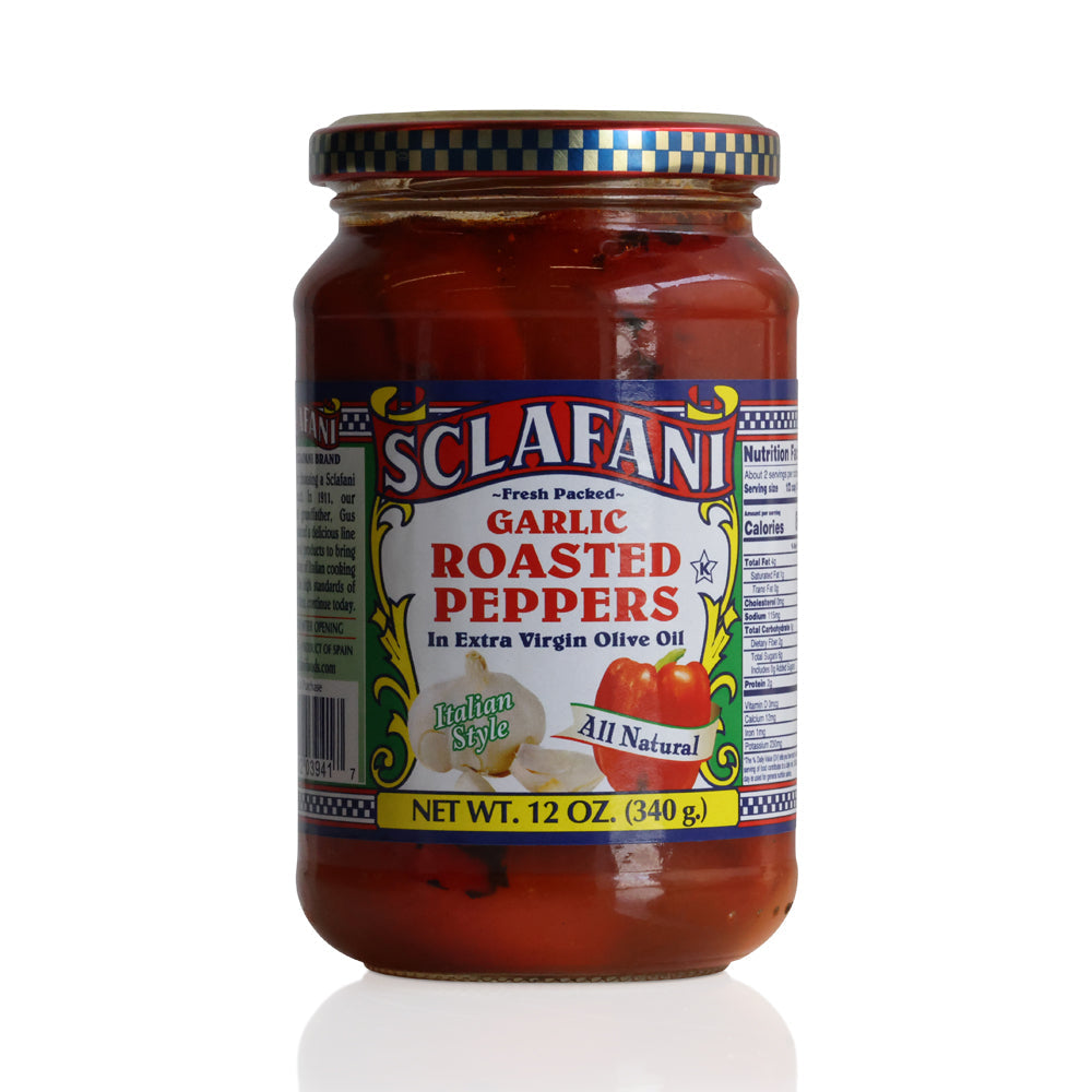 Wholesale Sclafani Case Garlic Roasted Peppers- Bulk