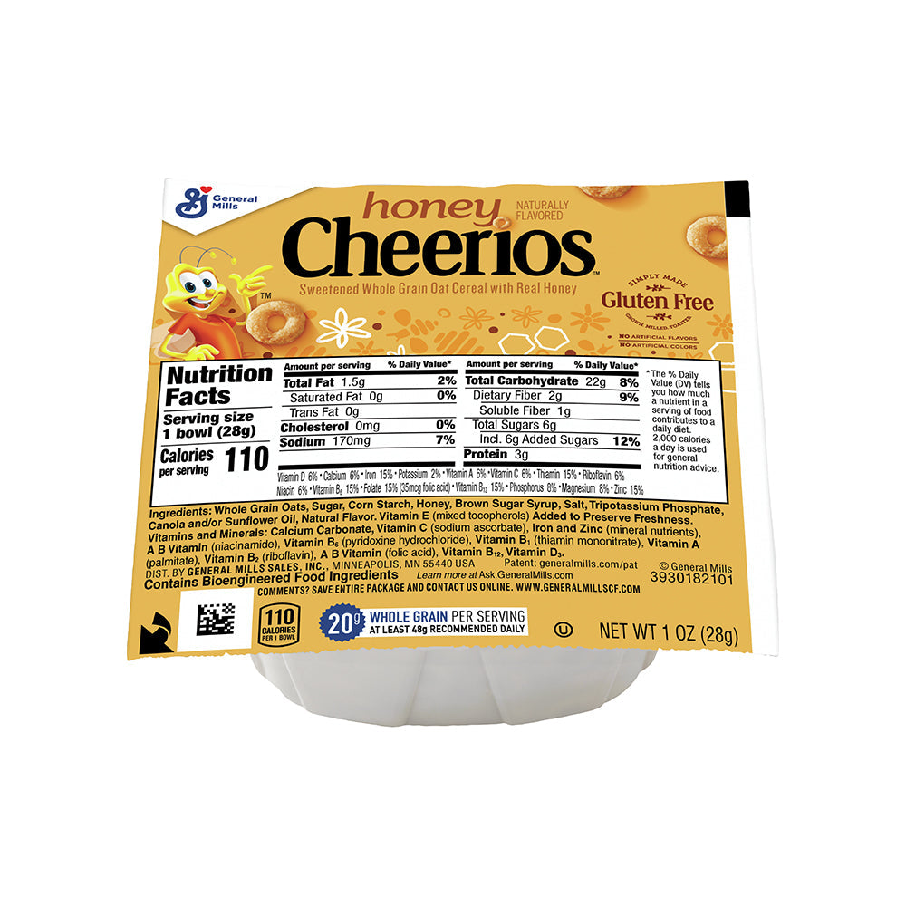 Wholesale General Mills Case Honey Cherrios Cereal Bowl 1Oz- Bulk