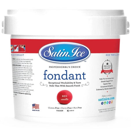 Wholesale Satin Ice Each Red Vanilla Fondant- Bulk