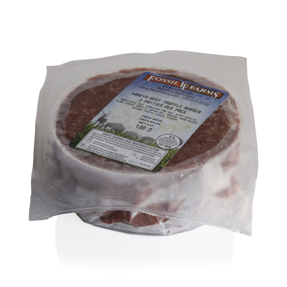 Wholesale Fossil Farms Case Wagyu Beef Burger With Black Truffles 8Oz- Bulk
